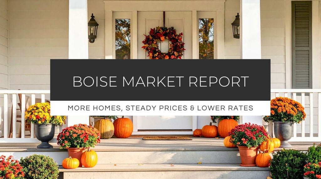 Boise fall housing market update with pumpkins and flowers on a front porch – more listings and steady prices.