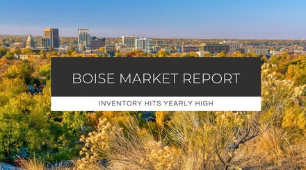 Boise skyline during autumn, illustrating rising buyer interest due to falling mortgage rates.
