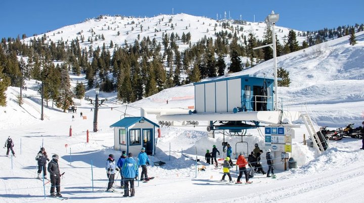 Ski runs and chair lifts at an Idaho ski resort near Boise