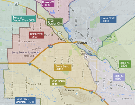 Boise Idaho Zoning Map Boise Neighborhoods - Boise Idaho Homes | We Know Boise