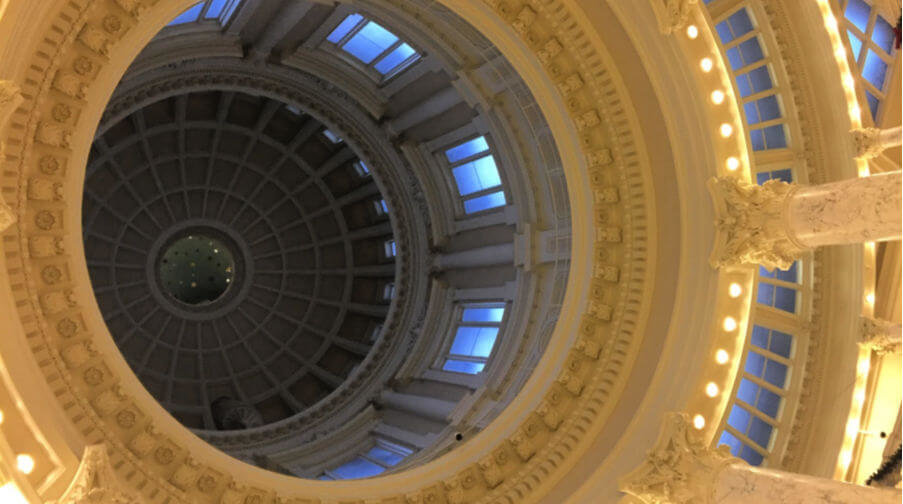 View of the Idaho Capitol dome from the rotunda