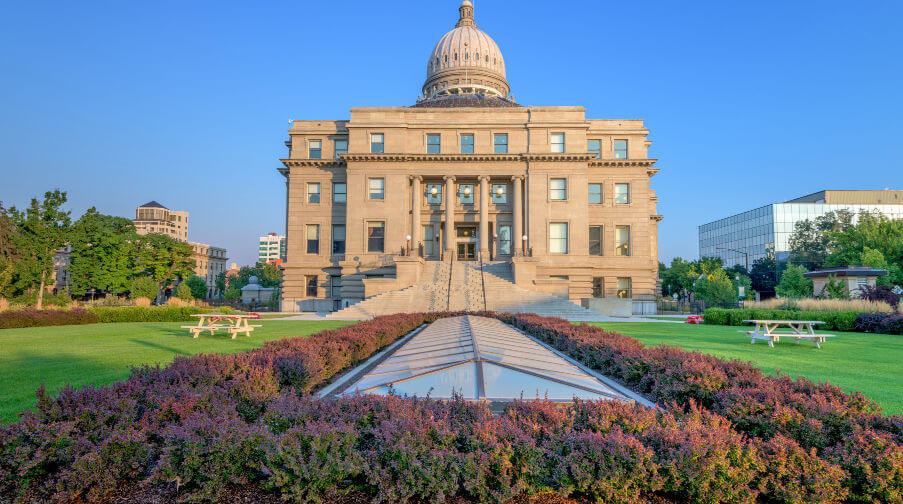 Exterior of the Idaho State Capitol - view from the House Wing atrium